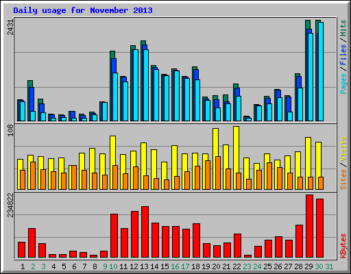 Daily usage for November 2013