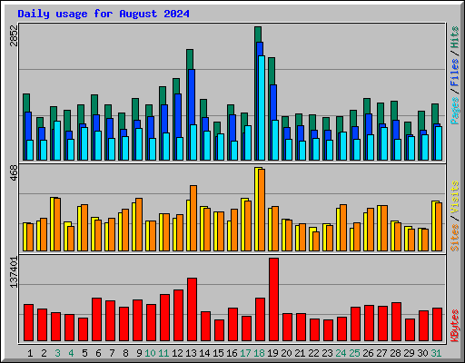 Daily usage for August 2024