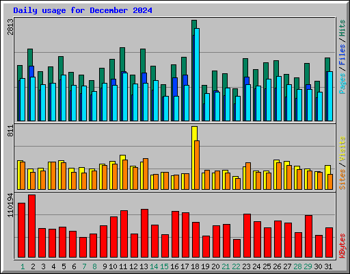 Daily usage for December 2024