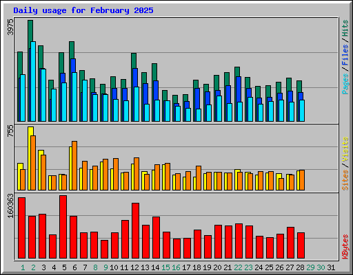Daily usage for February 2025