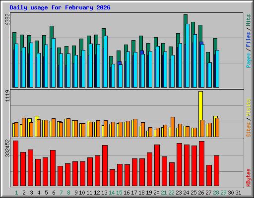 Daily usage for February 2026