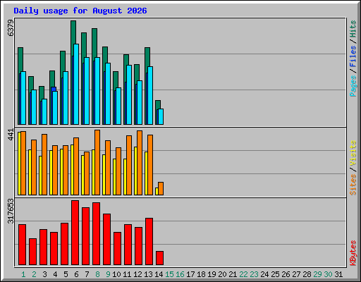 Daily usage for August 2026