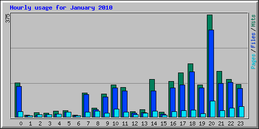 Hourly usage for January 2010