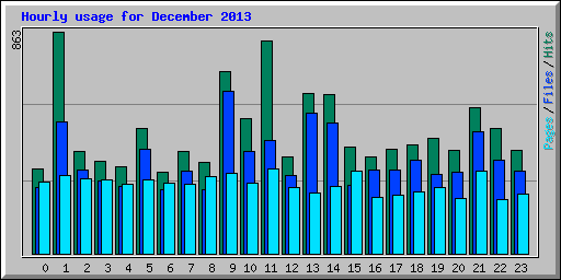 Hourly usage for December 2013