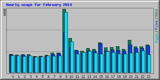 Hourly usage for February 2014