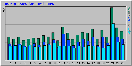 Hourly usage for April 2025